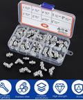 Pro Grade Metric Grease Fittings Kit 60 Or 120 Pcs Featuring 9 Types Galvanized Zerk Set in plastic organizer