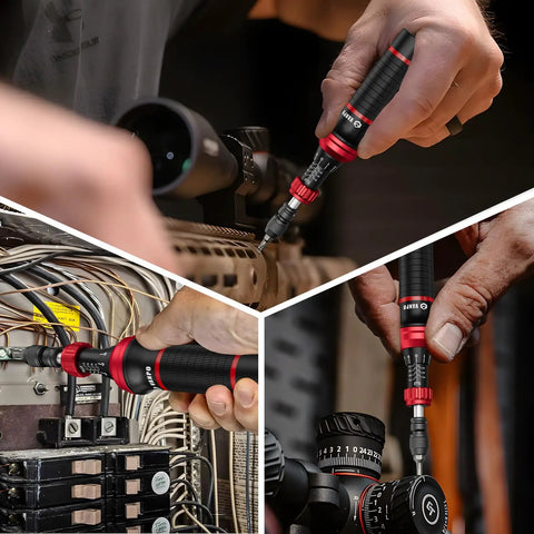 Pro Grade Torque Screwdriver Set 24 Piece Inch Pound Kit With Quarter Inch Drive 10 To 70 Inch Pound Range S2 Bits in use
