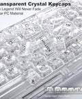Transparent crystal keycaps showcasing clear PC material for Compact Wireless Mechanical Keyboard Featuring Hot Swap Switches And Clear Caps.