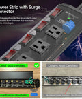 Beefy Heavy Duty Metal Power Strip With Individual On Off Switches, Extra Wide 1.77 Inch Spacing, Surge Protector Comparison