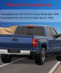 Rear chrome steel step bumper assembly for 2014–2018 Chevy Silverado/GMC Sierra 1500 without park sensor holes