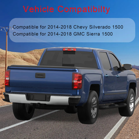Rear chrome steel step bumper assembly for 2014–2018 Chevy Silverado/GMC Sierra 1500 without park sensor holes