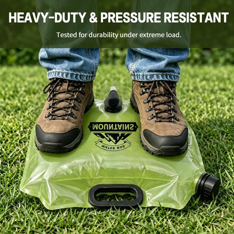 Heavy-duty test of Two Pack Collapsible Water Jug For Camping And Hiking, 2 Gallon Leakproof Water Container With Spout.