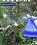 Gas Powered 4 In 1 Weed Wacker with 10 Inch Brush Cutter Attachment Cutting Through Tree Branches
