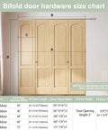 60 Inch Bifold Door Hardware Kit For Four Doors Top Mounted Sliding Barn Style Rails and Rollers Size Chart in Room