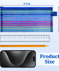 120 Pack Mesh Zipper Pencil Pouches In 10 Colors 9 By 4 Point 7 Inch Small Pencil Bags with size comparison to pencil and ruler