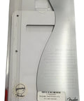 Packaging of Stratocaster Modern White Moto Backplate and Pickguard Cover showcasing part number and Fender branding.