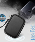 Samsung T7 And T7 Touch Portable SSD Case with Silicone Cover, hard EVA shockproof, travel organizer, black edition.