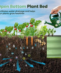 No-Fuss Easy Start Raised Garden Bed 4x2x1 Ft Galvanized Metal Planter Box With Safety Edge Trim showing water drainage benefits