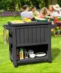 85 Quart Wheel Cart Cooler for Patio and Pool Deck Party Outdoor Beverage Station with Bottle Opener Trash Can Spice Rack