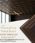 PVC Ceiling Tile 2x2 Lay In Or Glue Up Covers 40 Sq Ft Antique Copper 10 Piece With Dope Tin Look, ceiling close-up