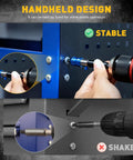 3 Piece One Quarter Inch Quick Change Drill Bit Holder Set with Four Inch Hex Shank Extensions in use on metal surface