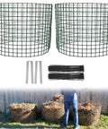 Two Pack Large Expandable Garden Wire Compost Tumbler Bin For Yard Waste Kitchen Scraps And Grass Clippings 24 Inch With Vented Galvanized Mesh