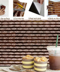Installation of Pink Type 3D Peel And Stick Backsplash Tiles For Kitchen And Bathroom with coffee and pastries on counter