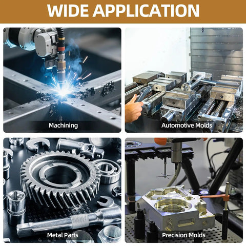 Wide applications of 28 Piece Indexable Lathe Tool Set With 14 Carbide Inserts And 7 Half Inch Shank Tool Holders for metalworking.