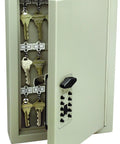 Sturdy Thirty Key Wall Mounted Locker With One Thousand Plus Combinations, Sixteen Gauge Steel Lock Box In Clay Finish open view