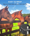 Horses behind fence with inset showing Two Pack Stainless Steel Gate Chain Lock For Outdoor Fences With Carabiner 24 Inch 5/32 Inch Links For Livestock Gate