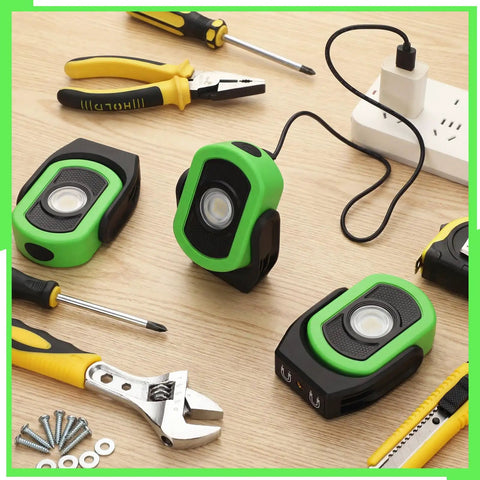 Three Pack 780 Lumen Magnetic USB Rechargeable LED Work Light for Car Repair and Workshop Portable Inspection Flashlight
