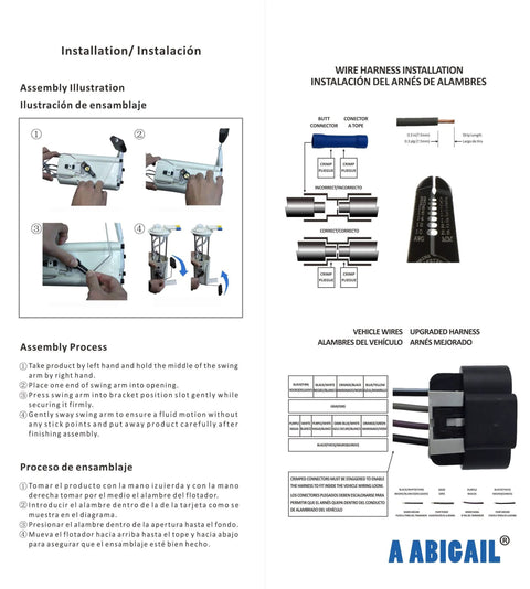 Wire harness installation guide with detailed assembly illustration and instruction steps, featuring labeled diagrams and components.