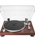 Audio-Technica At-Lpw50bt-Rw Manual Belt-Drive Turntable In Slick Rosewood With Bluetooth Wireless Tech for high fidelity sound, top view.