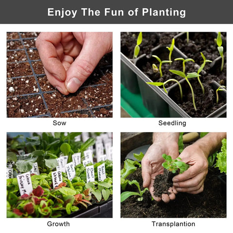 Fifteen Pack Seed Starter Trays With 72 Cells Each 1080 Cells Total Plastic Seedling Trays Kit for sowing and transplanting.