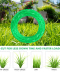 0.080 Inch String Trimmer Line, 157 Ft Pre Cut Twisted, Heavy Duty Replacement For Greenworks 80V 60V 48V 40V 24V Cordless Trimmers, Compatible With GST80320 STB301 ST60B212 ST60B02 BL60L00 STE405 21142, 9 Pack on grass background.