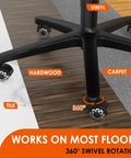 Rock Solid Heavy Duty Rubber Casters Universal Office Chair Wheels Smooth Gliding Replacement Rollers For Desk Gaming Chairs Floor Savers Protects Hardwood And Carpet Silent Smooth Cruise Set Of Five Silver on hardwood and carpet