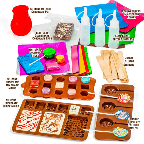 Totally Fun Chocolate Making Kit For Kids With Candy Bar Molds Lolly Sticks And Wrappers A Fun Creative Activity For Girls Ages 8 And Up