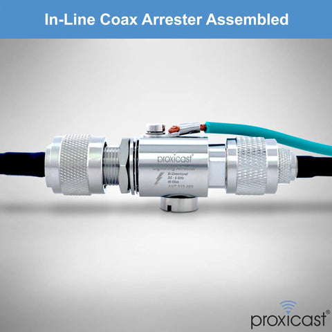 Beefed Up Coaxial Lightning Arrester For Outdoor Antennas With Wide Band Protection DC To 6 GHz N Male N Female Bi-Directional Connectors
