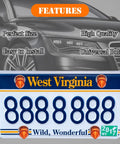 Dope Spike License Plate Screws Kit Four Pack With Decorative Anti Theft Bolts for West Virginia plate on car
