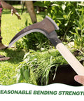 Portable Multifunctional Grass Clearing Sickle For Weeding Harvesting And Gardening With Ergonomic Manganese Steel Handle displayed