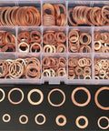 Sweet Heavy Duty Flat Copper Washers Gaskets Bolt Nut Assortment Kit For Hot Rods Cars Trucks 150 Pieces Sizes M5 To M22 in organizer case