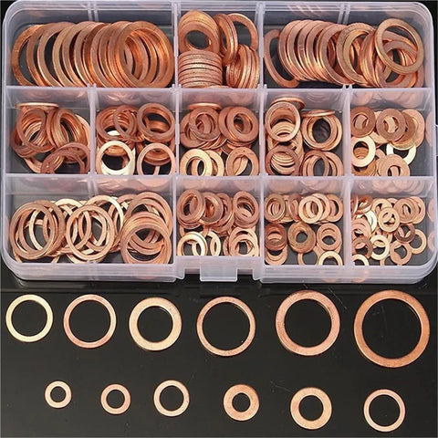 Sweet Heavy Duty Flat Copper Washers Gaskets Bolt Nut Assortment Kit For Hot Rods Cars Trucks 150 Pieces Sizes M5 To M22 in organizer case