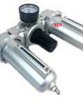 Heavy Duty Three Quarter Inch FRL Air Control Unit with Manual Drain, 0.05 Micron Filter, Regulator, Lubricator