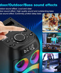 160W Peak Bluetooth Party Speaker With Deep Bass And Subwoofer showcasing controls and LED lights in use at various events