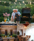 Outdoor String Lights 25 Feet G40 Globe Bulbs With 27 Edison Glass Bulbs Plus 2 Spares used for patio and porch lighting.