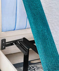 Close-up of Straight Up Sturdy Headboard Bracket Kit For Adjustable Beds And Metal Frames on an adjustable bed.