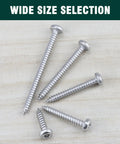 Dead Set Solid 304 Stainless Steel Security Screws In A Bulk Pack Of One Hundred Pieces With Tamper Proof Pin In Star Drive for variety of sizes.