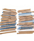 Bulk 600Pcs 1/4W 1% Metal Film Resistor Kit With 30 Values spread out on table