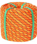 Beefy Heavy Duty Tree Rigging Rope Half Inch By 100 Feet 48 Strand Braided Bull Rope 9000 Lbs MBS Static Line Hoisting Orange