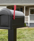 Heavy Duty Metal Post Mounted Mailbox In Black For Outside, Weatherproof Steel Construction, Rust Resistant Finish, Large Curbside Mailbox