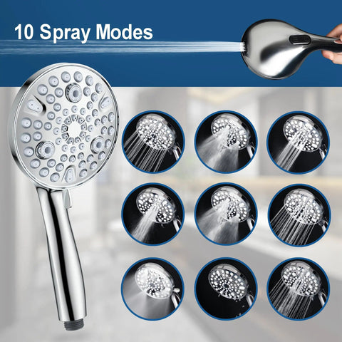 Rotatable Dual Shower Head With Handheld Combo For Family Use Kid Friendly Low Three Way Diverter Adjustable Slide Bar