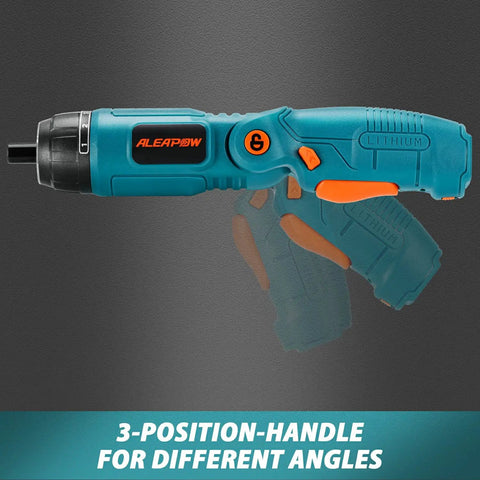 124 Pcs 4V Cordless Screwdriver Tool Kit Set With 6 Plus 1 Torque Settings Adjustable 3 Position 4Nm Electric Screwdriver
