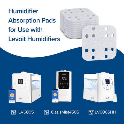 Replacement Humidifier Filters 10 Pack With Mineral Absorption Pads For LV600S LV600HH OasisMist450S and humidifiers shown