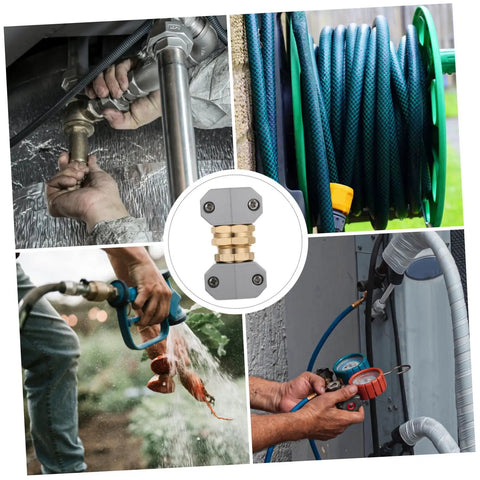 Adorable Garden Hose Repair Kit With Aluminum Alloy Fittings Ensures No Leaks So You Can Blast Your Yard Clean Without Hassle And Ditch The Old Broken Connectors For Smooth Simple Connections Today. brass and alloy hose repair kit, gray