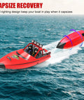 RC Boat For Kids And Adults, 2.4GHz Remote Control Boat With Bright LED Lights during capsize recovery in ocean
