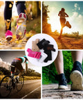 Collage showing outdoor activities with 3 Pack Neuropathy Socks With Ankle Support, All Day Compression For Plantar Fasciitis, size L-XL.