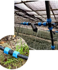 40-Piece Drip Irrigation Coupling Set With Four Connector Types Blue Universal Joint Fittings For 5/8 Inch Tubing Leak-Proof