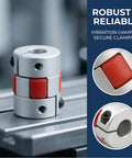 Beefy Dual Pack 5Mm To 8Mm Flexible Shaft Coupling Aluminum Plum Spider Jaw Coupler D20 L25 for NEMA 17, close-up view