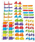 Colorful Neighborhood Wheels Math Counters For Kids With Super Cool Vehicle Designs, ideal for preschool sorting and number sense activities.